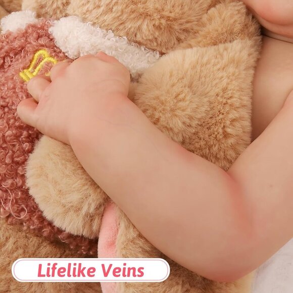 18 Inch Reborn Baby Doll Boy Realistic Sleeping Vinyl Body Toy for Kids Age 3 - Picture 7 of 9